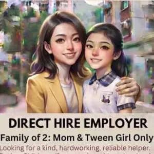 Hong Kong DIrect Hire Domestic helper - Small family